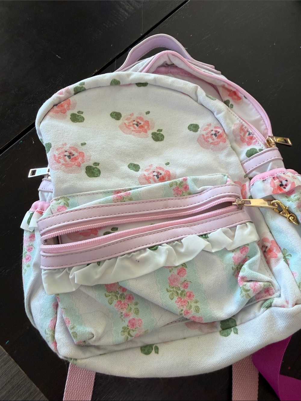 SweetHoney Pink and White Floral Kids Backpack